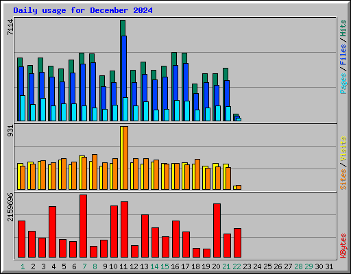 Daily usage for December 2024