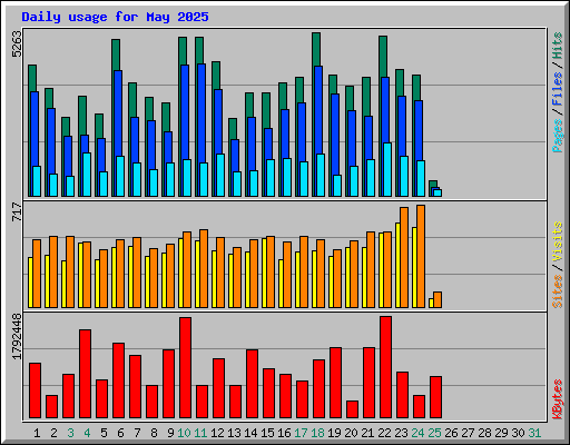 Daily usage for May 2025