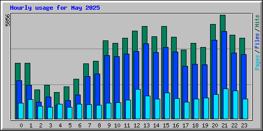 Hourly usage for May 2025