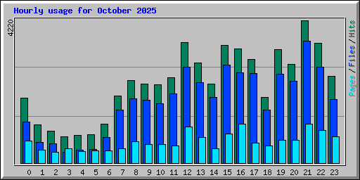 Hourly usage for October 2025